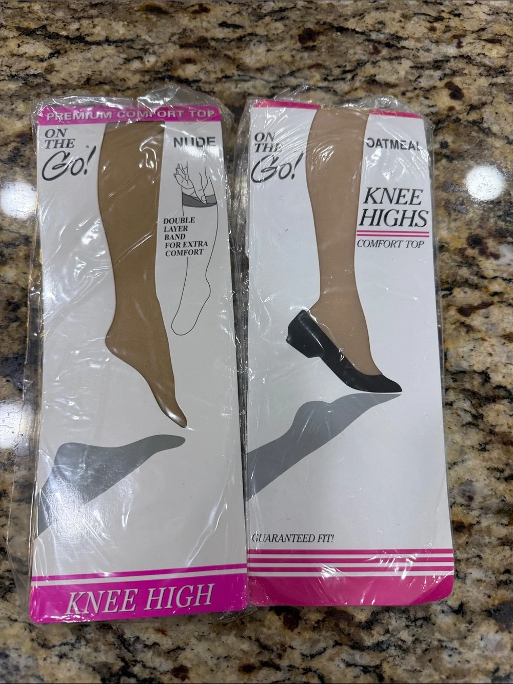 Vintage On The Go! Knee Highs - Nude/Oatmeal
